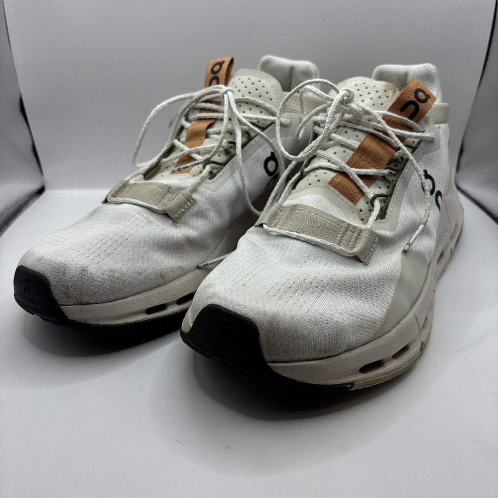 Women's Size 9 On Cloudnova Sneakers White Tan Running Shoes CloudTec Athleisure